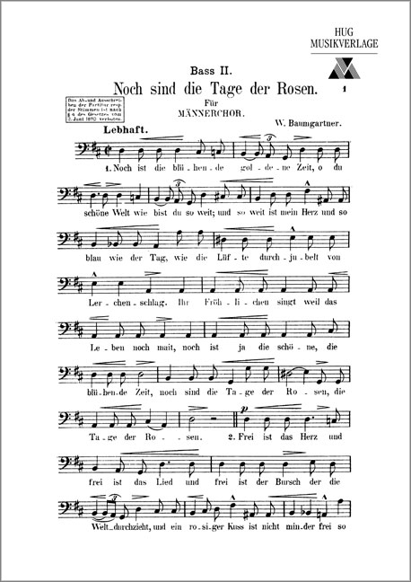 Baumgartner Wilhelm  Noch sind die Tage der Rosen  MCh