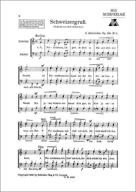 Attenhofer Carl  Schweizergruss  MCh