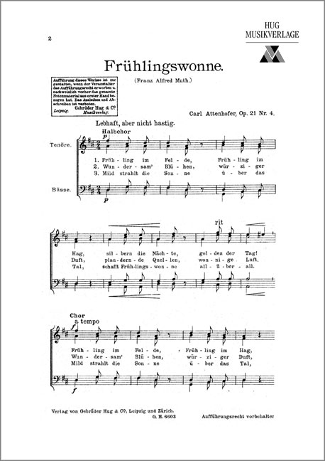 Attenhofer Carl  Frühlingswonne  MCh