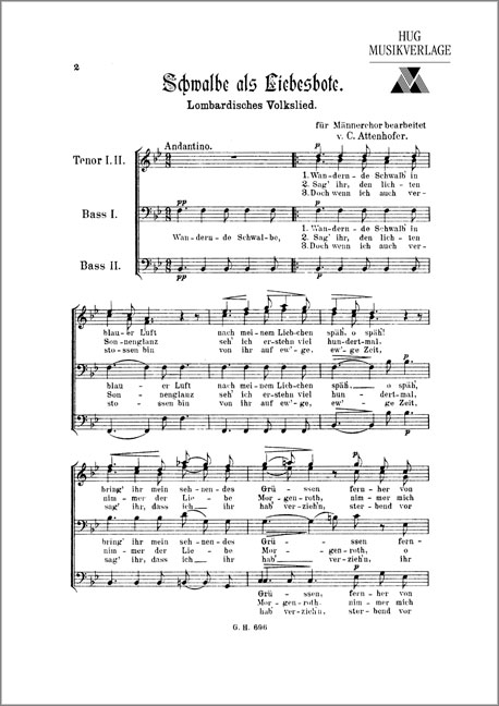 Attenhofer Carl  Schwalbe als Liebesbote  MCh