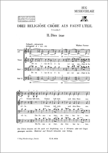 Furrer Walter&nbsp;&nbsp;Dies Irae&nbsp;&nbsp;GemCh/4Hr(Org) Chp