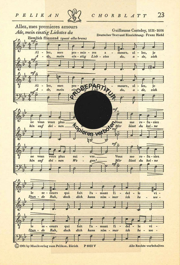 Costeley Guillaume&nbsp;&nbsp;Allez mes premieres amours&nbsp;&nbsp;GemCh