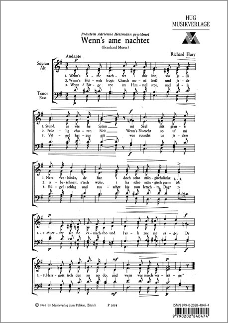 Flury Richard&nbsp;&nbsp;Wenns ame nachtet&nbsp;&nbsp;GemCh