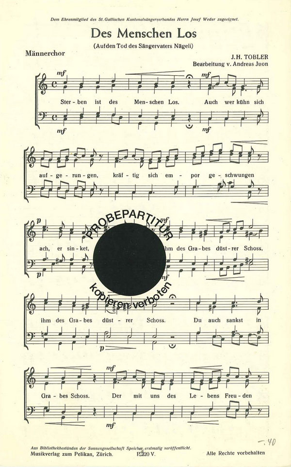 Tobler Johann Heinrich&nbsp;&nbsp;Menschen Los&nbsp;&nbsp;MCh