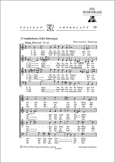 Lau Heinz&nbsp;&nbsp;O wunderbares tiefes Schweigen&nbsp;&nbsp;GemCh