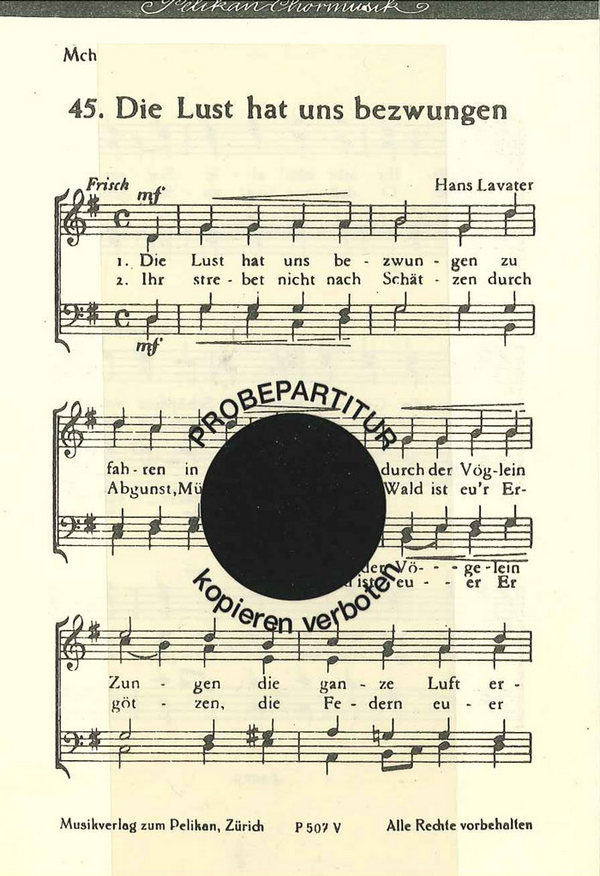 Lavater Hans&nbsp;&nbsp;Lust hat uns bezwungen&nbsp;&nbsp;MCh