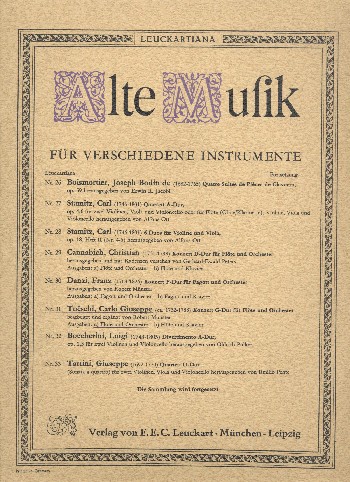 Konzert G-Dur  für Flöte und Orchester  Partitur