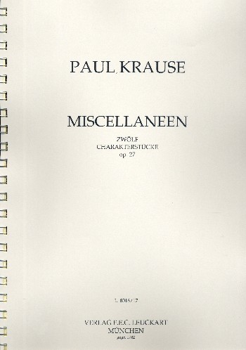 Miscellaneen op.27  für Orgel  Archivkopie