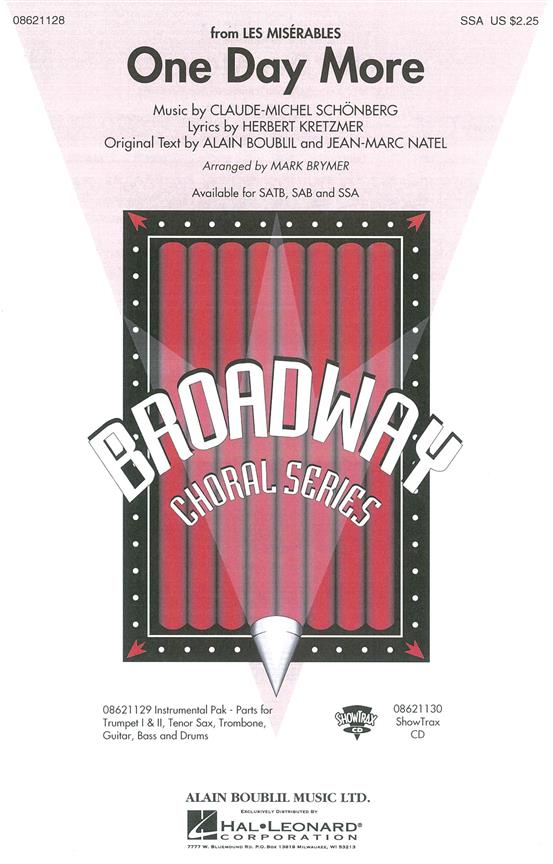 Alain Boublil/Claude-Michel Schonberg: One Day More (Les Miserables) -&nbsp;&nbsp;SSA, Piano Accompaniment&nbsp;&nbsp;Vocal Score