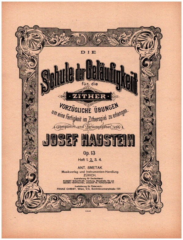 Schule der Geläufigkeit op.13,2  für Zither  