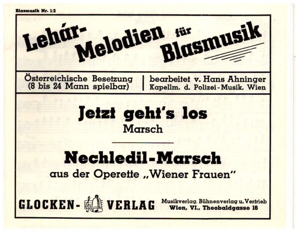 Jetzt geht's los - Nechledil-Marsch&nbsp;&nbsp;für Blasmusik&nbsp;&nbsp;Stimmenset