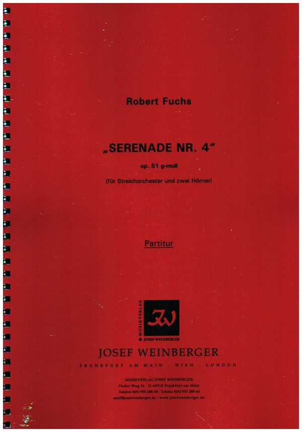 Serenade Nr. 4 op. 51 g-Moll  für Steichorchester und 2 Hörner  Partitur und Stimmen