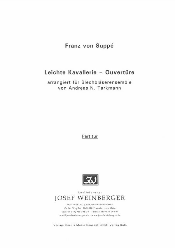 Ouvertüre zu Leichte Kavallerie  für Blechbläser  Partitur