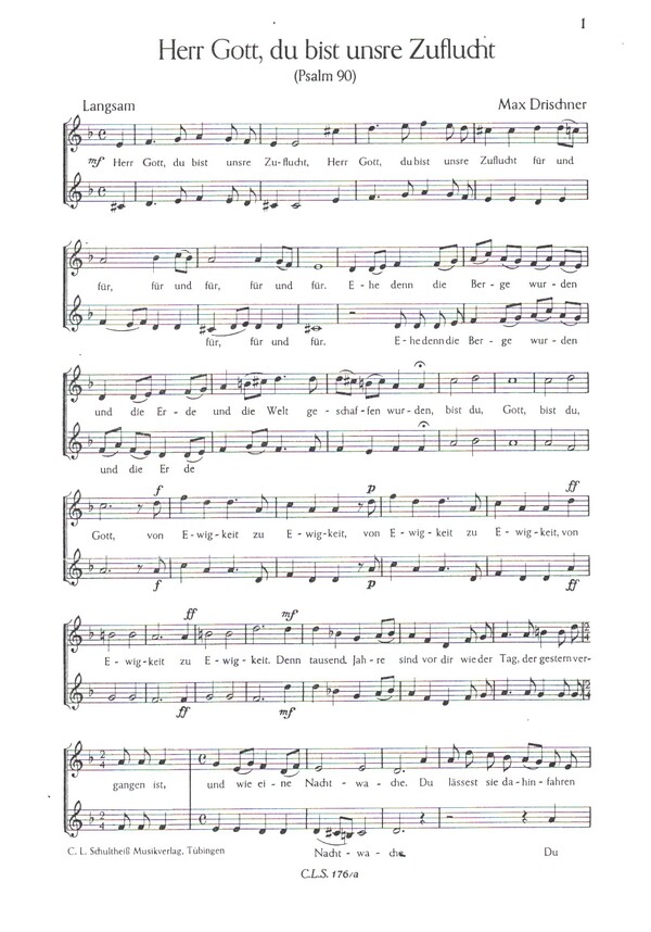 Herr Gott, du bist unsere Zuflucht (Psalm 90)  für Frauenchor a cappella  Chorpartitur
