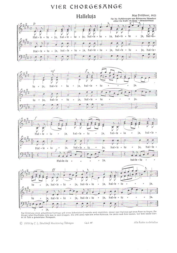 4 Chorgesänge  für gem Chor a cappella  Chorpartitur