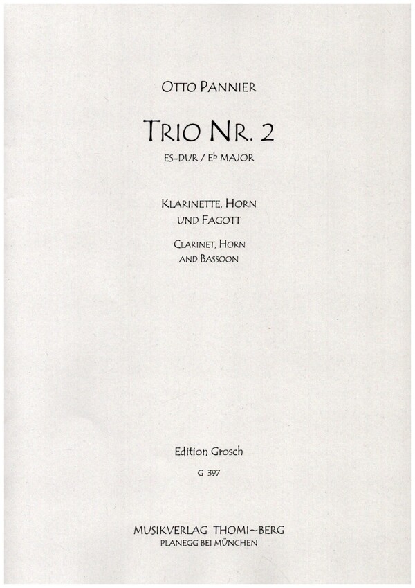 Trio Es-Dur Nr.2  für Klarinette, Horn und Fagott  Stimmen