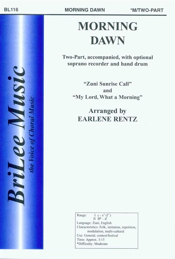 Earlene Rentz Morning Dawn&nbsp;&nbsp;&nbsp;&nbsp;Chorpartitur