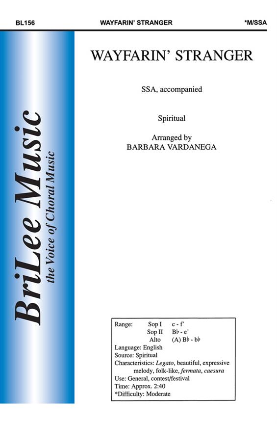 Barbara Vardanega Wayfarin- Stranger&nbsp;&nbsp;Frauenchor&nbsp;&nbsp;Chorpartitur