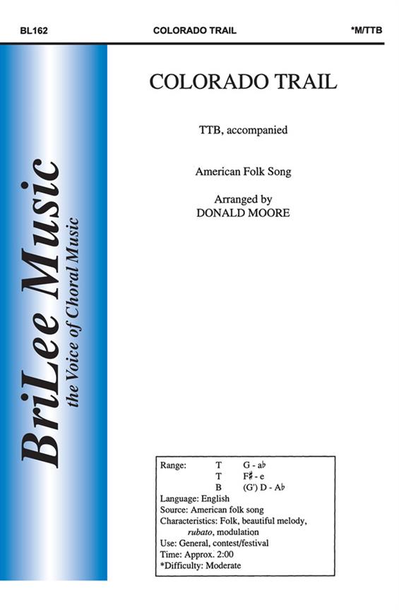 Donald Moore Colorado Trail&nbsp;&nbsp;Männerchor und Keyboard&nbsp;&nbsp;Chorpartitur