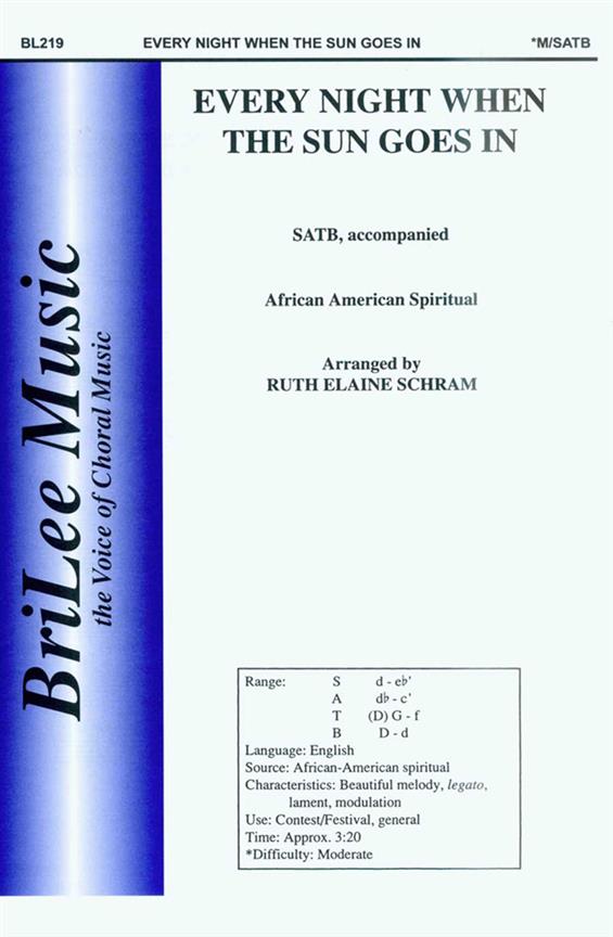 Every Night When The Sun Goes In&nbsp;&nbsp;Chor&nbsp;&nbsp;Chorpartitur