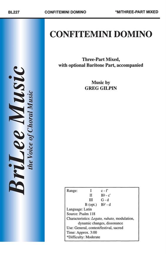 Confitemini Domino&nbsp;&nbsp;&nbsp;&nbsp;Chorpartitur