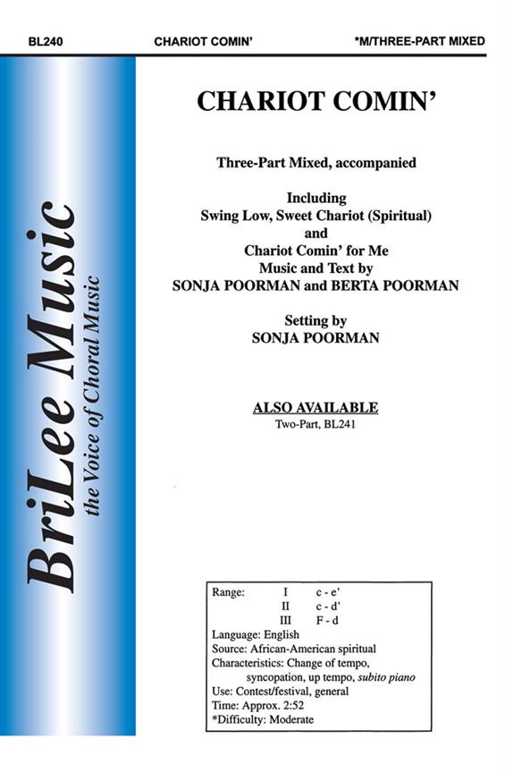 Berta Poorman, Sonja Poorman Chariot Comin-&nbsp;&nbsp;&nbsp;&nbsp;Chorpartitur