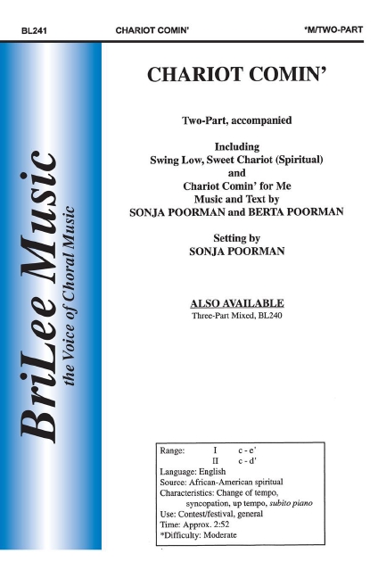 Berta Poorman, Sonja Poorman Chariot Comin-&nbsp;&nbsp;&nbsp;&nbsp;Chorpartitur