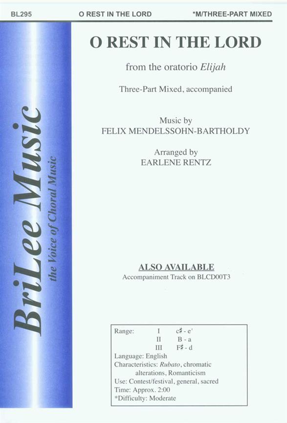 Felix Mendelssohn O Rest In The Lord&nbsp;&nbsp;Chor&nbsp;&nbsp;Chorpartitur