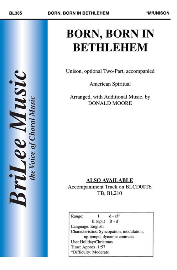 Donald Moore Born, Born In Bethlehem&nbsp;&nbsp;&nbsp;&nbsp;Chorpartitur