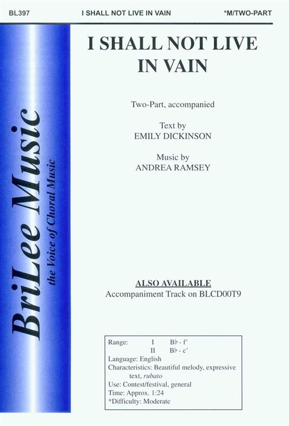 Andrea Ramsey I Shall Not Live In Vain&nbsp;&nbsp;&nbsp;&nbsp;Chorpartitur