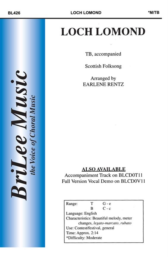 Earlene Rentz Loch Lomond&nbsp;&nbsp;Männerchor und Keyboard&nbsp;&nbsp;Chorpartitur