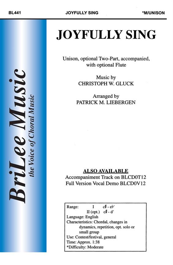 Christopf von Gluck Joyfully Sing&nbsp;&nbsp;&nbsp;&nbsp;Chorpartitur