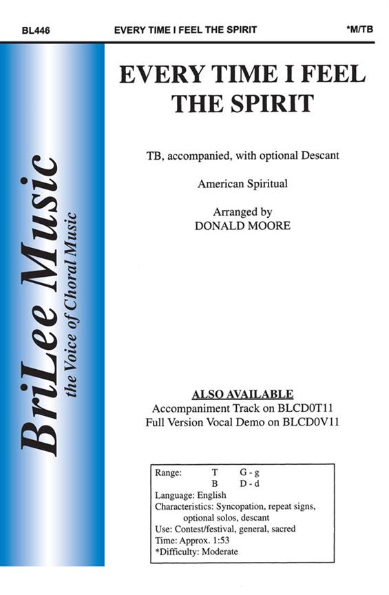 Donald Moore Every Time I Feel The Spirit&nbsp;&nbsp;&nbsp;&nbsp;Chorpartitur