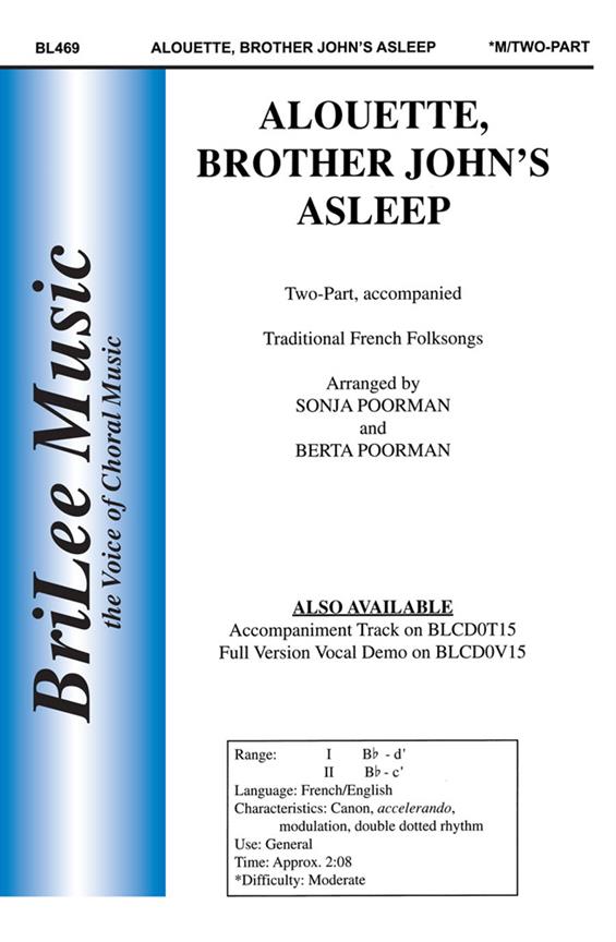 Berta Poorman, Sonja Poorman Alouette, Brother John's Asleep&nbsp;&nbsp;&nbsp;&nbsp;Chorpartitur