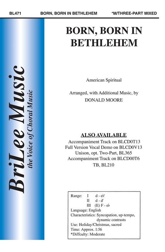 Donald Moore Born, Born In Bethlehem&nbsp;&nbsp;&nbsp;&nbsp;Chorpartitur