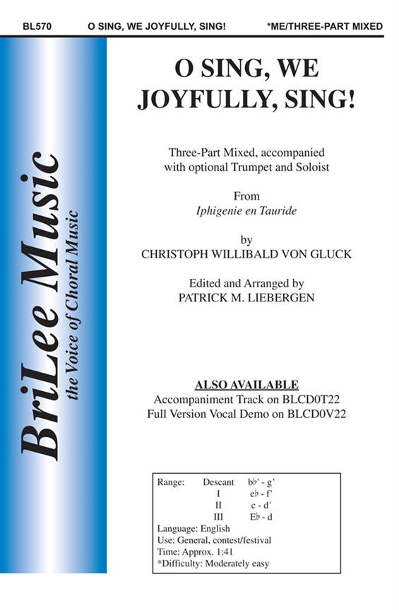 Christopf von Gluck O Sing, We Joyfully, Sing! From Iphigenie En&nbsp;&nbsp;&nbsp;&nbsp;Chorpartitur