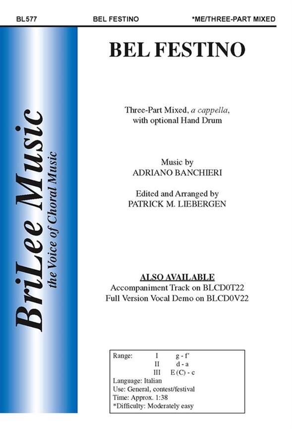 Adriano Banchieri Bel Festino&nbsp;&nbsp;&nbsp;&nbsp;Chorpartitur