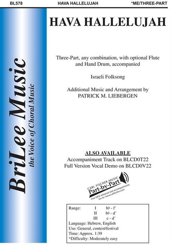Hava Halelujah&nbsp;&nbsp;&nbsp;&nbsp;Chorpartitur