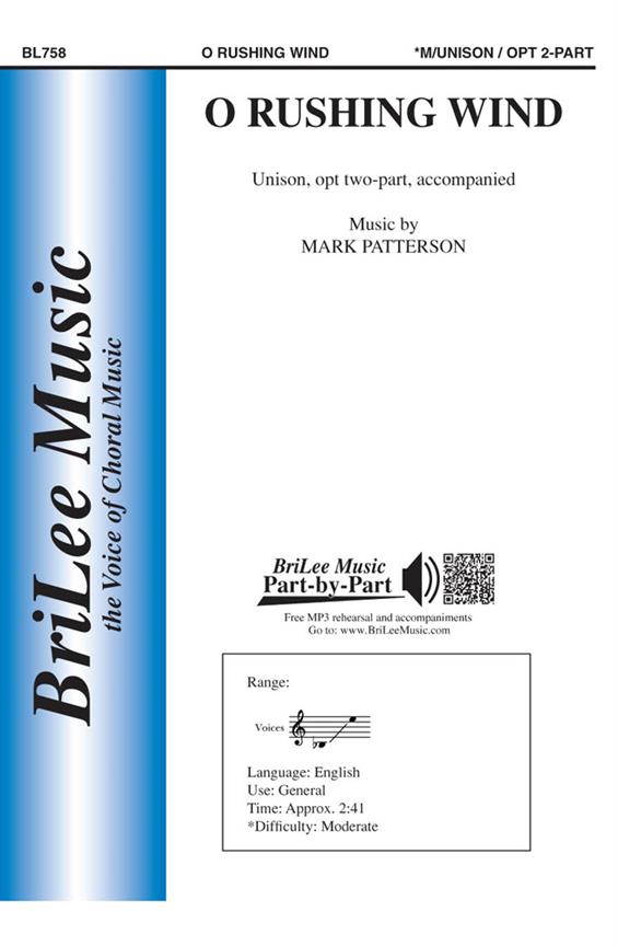 Mark Patterson O Rushing Wind&nbsp;&nbsp;&nbsp;&nbsp;Chorpartitur