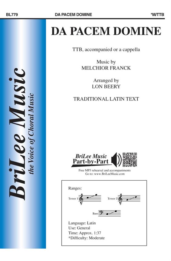 Da Pacem Domine&nbsp;&nbsp;&nbsp;&nbsp;Chorpartitur