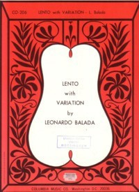 Leonardo Balada Lento With Variation&nbsp;&nbsp;&nbsp;&nbsp;