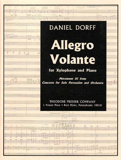 Daniel Dorff Allegro Volante&nbsp;&nbsp;Klavier und Xylophon&nbsp;&nbsp;Klavierauszug mit Solostimme