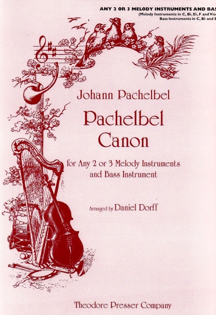 Pachelbel Canon&nbsp;&nbsp;for any 2 or 3 melody instruments and bass instrument&nbsp;&nbsp;score and parts