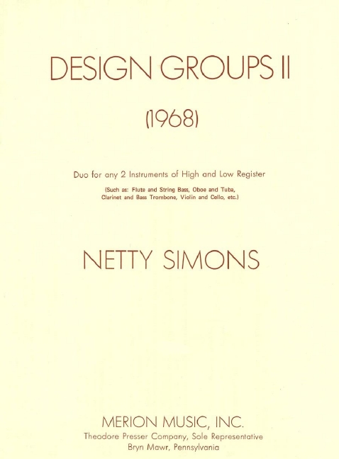 Netty Simons Design Groups Ii&nbsp;&nbsp;Flöte, Kontrabass, Oboe, Tuba, Klarinette, Bass-Posaune, Violine und V&nbsp;&nbsp;Partitur