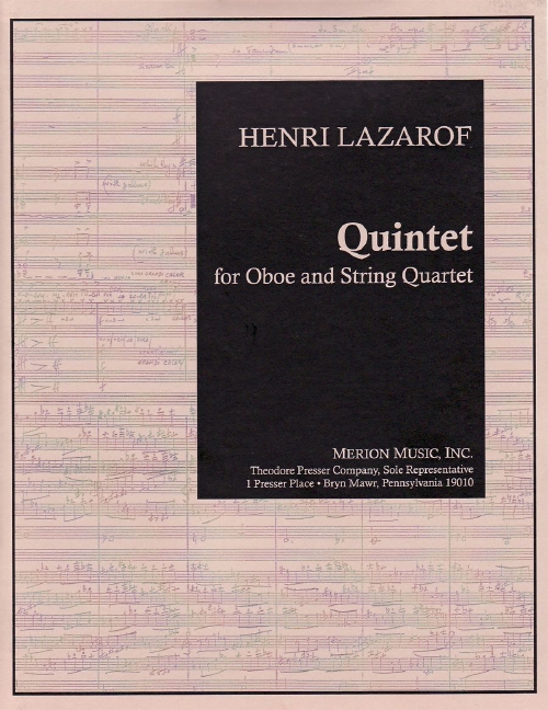 Henri Lazarof Quintet&nbsp;&nbsp;Oboe und Streichquartett&nbsp;&nbsp;Partitur und Stimmen
