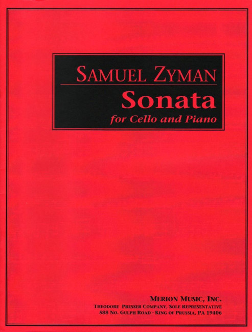 Samuel Zyman Sonata for Cello and Piano&nbsp;&nbsp;Violoncello und Klavier&nbsp;&nbsp;Klavierauszug mit Solostimme