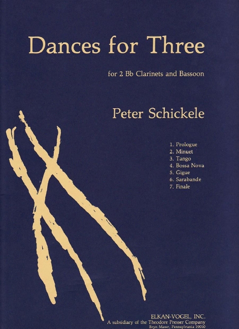 Peter Schickele Dances for Three&nbsp;&nbsp;2 Klarinetten und Fagott&nbsp;&nbsp;Partitur und Stimmen