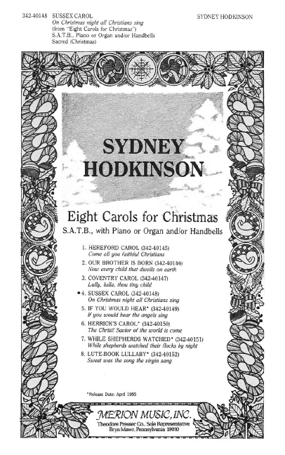 Sydney Hodkinson Sussex Carol&nbsp;&nbsp;Chor, Klavier, Orgel und Glocken&nbsp;&nbsp;Chorpartitur