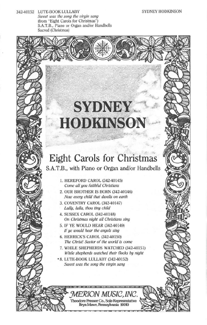 Sydney Hodkinson Lute Book Lullaby&nbsp;&nbsp;Chor, Klavier, Orgel und Glocken&nbsp;&nbsp;Chorpartitur