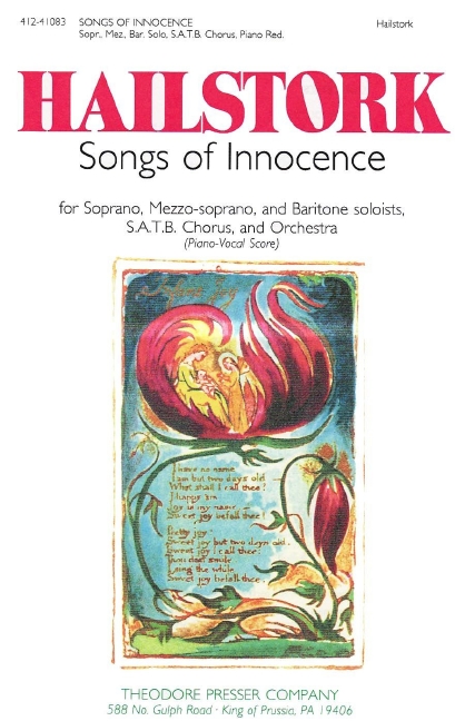 Adolphus Hailstork Songs Of Innocence&nbsp;&nbsp;&nbsp;&nbsp;Vokalpartitur